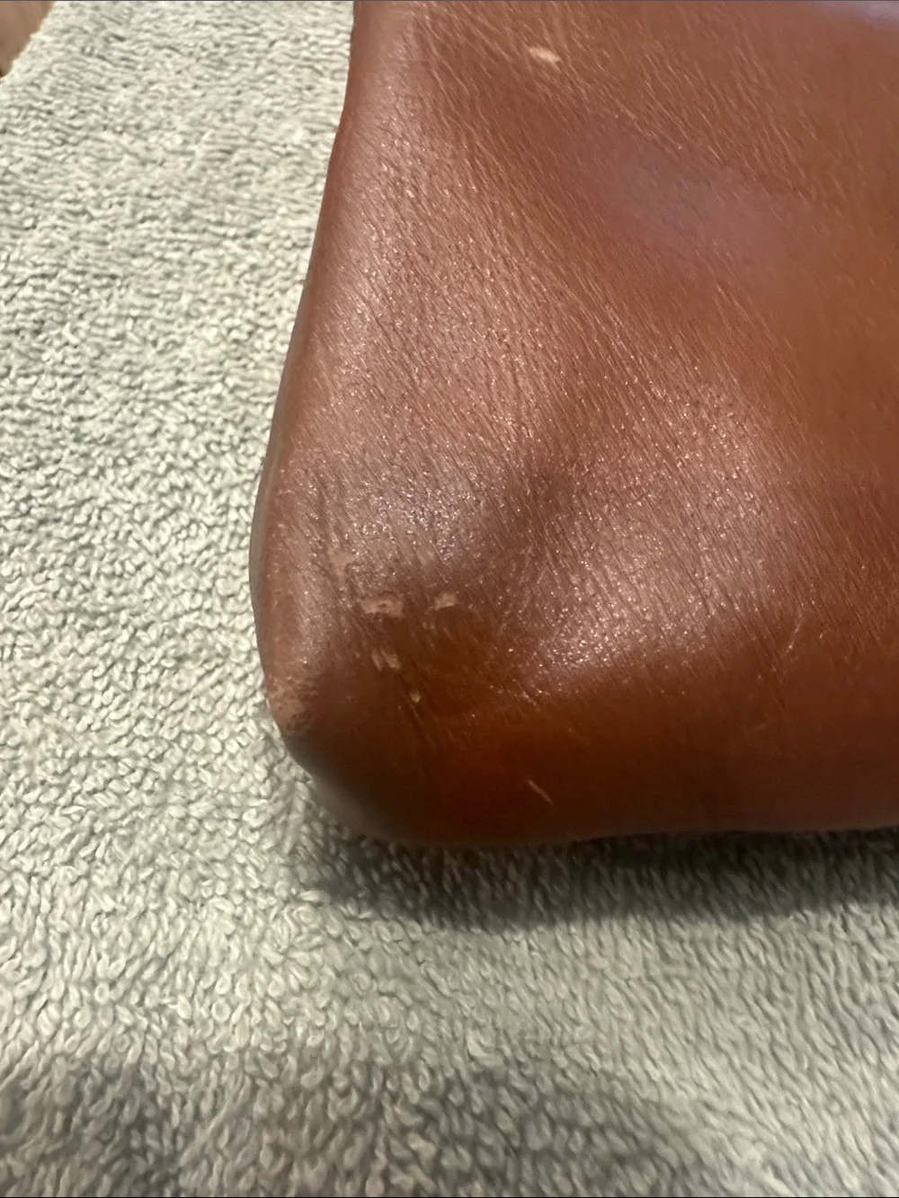 HOBO Tan Leather Wristlet with Floral Lining